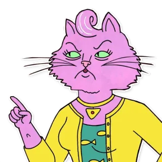 👈 Princess Carolyn BoJack Horseman кот, Принцесса Кэролин, Конь БоДжек, мультфильм, наклейка, персонаж, телешоу telegram sticker