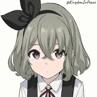✨ @KingdomInPeace Chica anime, Dibujo animado, Femenino, Lindo, Lazo, Pelo corto telegram sticker