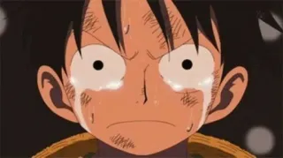🖤 Luffy One Piece Anime, Tränen, Weinen, Traurig, Emotional, One Piece, Ruffy telegram sticker