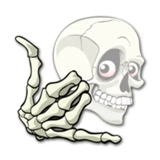 ✊ squelette, geste obscène, os, crâne, geste de la main whatsapp sticker