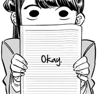 👍 Komi Okay. Anime, Komi não consegue se comunicar, Mangá, Bonito, Garota, Ok whatsapp sticker
