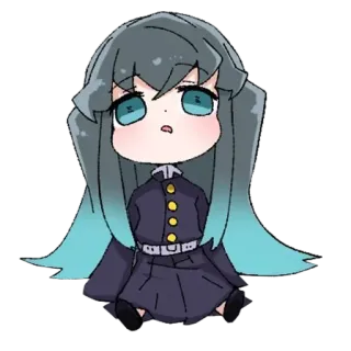 ❄️ Muichiro Tokito Demon Slayer 动漫, 鬼灭之刃, Q版, 可爱, 无一郎, 时透 whatsapp sticker