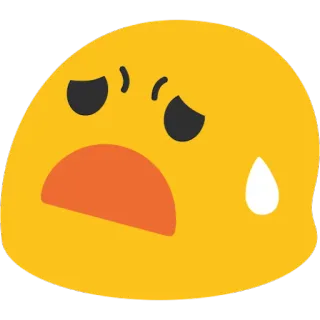 😧 Emoji, Zmartwiony, Zaniepokojony, Żółty, Zły telegram sticker