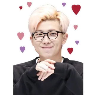 🤓 RM RM, BTS, K-pop, музыкант, сердце, певец, айдол whatsapp sticker