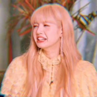 🐣 Lisa K-Pop, Idol, Sängerin, Frau, süß, rosa Haare, Lisa telegram sticker