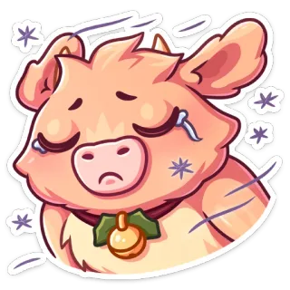 😢 소, 슬픈, 눈물, 동물, 만화, 스티커, 귀여운 telegram sticker