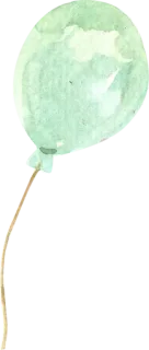 🎈 Ballon, Aquarell, Grün, Party, Feier whatsapp sticker