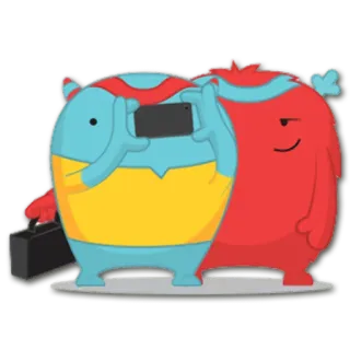 📷 만화, 괴물, 웃긴, 귀여운, 생물, 캐릭터, 여행, 사진 telegram sticker