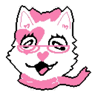 🎀 猫, ハート, メガネ, かわいい, ピンク, 可愛い telegram sticker