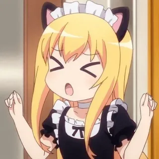 😣 Anime, Maid, Katzenohren, Süß, Cartoon telegram sticker