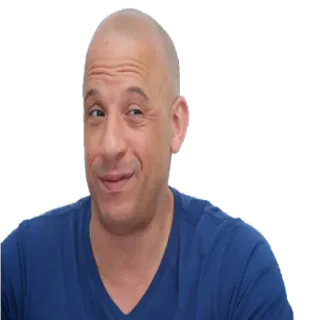 😏 Vin Diesel acteur, chauve, sourire narquois, expression telegram sticker
