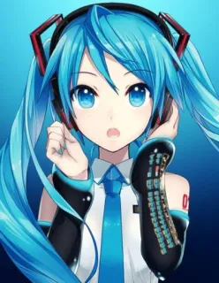 ❤️ Hatsune Miku anime, vocaloid, music, girl, blue hair telegram sticker