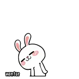 🐰 wantar conejo, lindo, dibujos animados, animal, kawaii telegram sticker