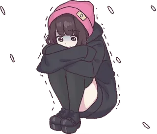😨 Garota anime, Desenho animado, Triste, Arte digital, Fofo, Emocional telegram sticker