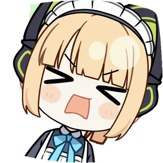 ๐ซ anime, chibi, kawaii, angry, expression, maid, girl telegram sticker