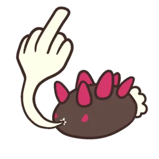 🖕 dedo do meio, ofensivo, desenho animado, adesivo telegram sticker