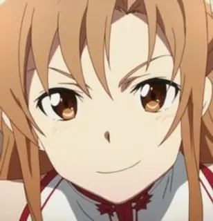 🍂 Asuna Yuuki Sword Art Online Anime, Gadis, Senyum, Potret, Karakter whatsapp sticker
