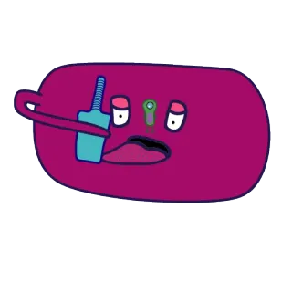 🙁 Hoạt hình, Nhân vật, Hài hước, Sinh vật, Điện thoại, Nói chuyện telegram sticker