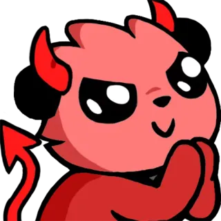 😈 diabo, demônio, fofo, desenho animado, chifres, rabo telegram sticker
