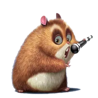 😅 hamster, cartoon, animal, microphone, shocked, rodent telegram sticker