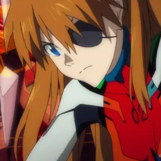 🍣 Asuka Langley Soryu Neon Genesis Evangelion anime, character, animation, tv show, cartoon, science fiction telegram sticker