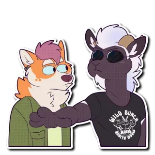 😐 WILD BUNCH 兽人, 拟人, 卡通, 动物, 野帮伙, T恤 telegram sticker