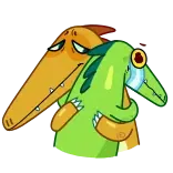 😭 desenho animado, dinossauro, abraço, emoções, amizade, fofo telegram sticker