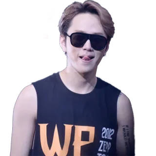 😝 WP 2012 ZEPP TOUR person, sunglasses, tank top, music, singer, celebrity telegram sticker