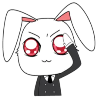 😐 动漫, 兔子, 兔子, 卡通, 可爱, 卡哇伊 whatsapp sticker