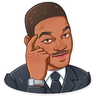 😏 Will Smith acteur, célébrité, mème, réfléchir, costume telegram sticker