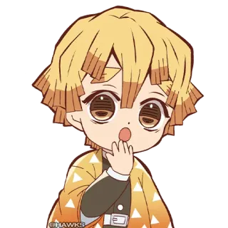 😯 Zenitsu Agatsuma Demon Slayer Anime, Chibi, Zenitsu, Demon Slayer, Charakter whatsapp sticker