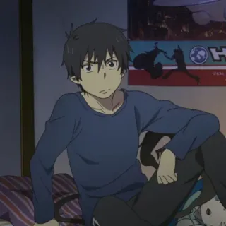 ☁️ Rin Okumura Blue Exorcist Anime, Männlich, Charakter, Blue Exorcist, Rin Okumura telegram sticker