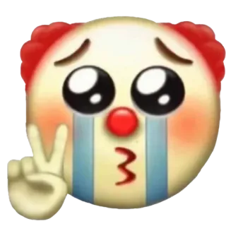 🤡 광대, 이모지, 우는, 평화, 슬픈 whatsapp sticker