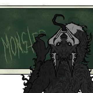 👆 MONGREL monster, middle finger, offensive, tongue, animal telegram sticker