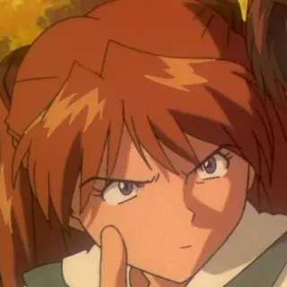 😠 Asuka Langley Sohryu Neon Genesis Evangelion anime, character, expression, girl, irritated telegram sticker