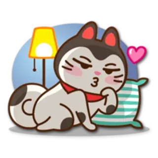 🌙 kot, kreskówka, słodki, zwierzę, naklejka, kawaii telegram sticker