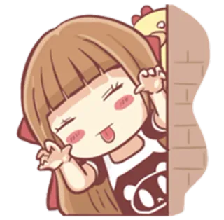 😛 만화, 애니메이션, 여자, 스티커, 귀여운, 장난기, 재미있는 telegram sticker