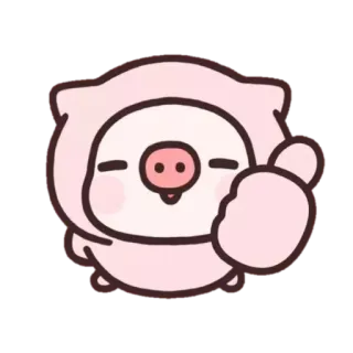 🐷 豚, いいね, かわいい, 動物, ピンク, 漫画 telegram sticker