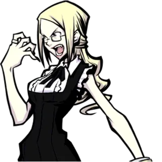 😡 Mitsuki Konishi The World Ends with You anime, character, blonde, angry, woman telegram sticker