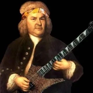 🎸 Bach Bach, music, classical, composer, guitar, funny telegram sticker