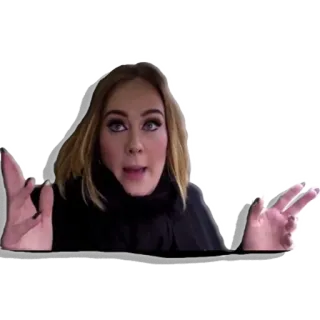 👐 adele, dar de ombros, meme, celebridade, pop star, cantora, expressão, engraçado telegram sticker