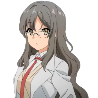 🤨 Rio Futaba Rascal Does Not Dream of Bunny Girl Senpai anime, girl, glasses, lab coat, scientist telegram sticker