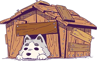 🐶 hond, huisdier, huis, dier, cartoon whatsapp sticker