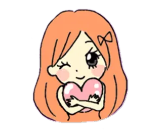 😉 Anime, Kawaii, Mädchen, Herz, Süß telegram sticker