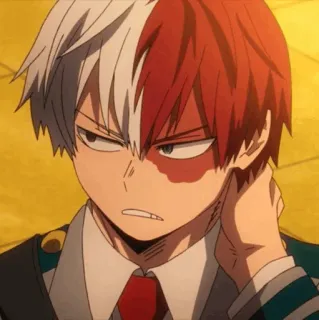 🥢 Shoto Todoroki My Hero Academia Shoto Todoroki, My Hero Academia, Anime, Manga, Bohater, Lód, Ogień, Postać z anime telegram sticker