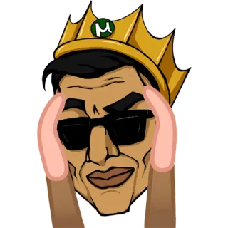🙉 Meme, König, Sonnenbrille, Krone, Hände telegram sticker