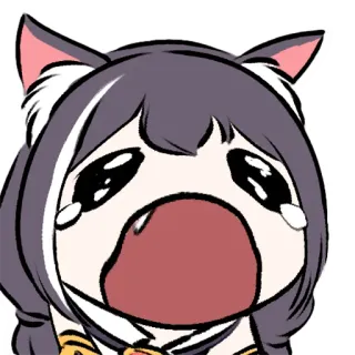😭 Anime, Weinend, Traurig, Cartoon, Charakter, Katzenmädchen whatsapp sticker