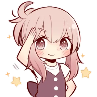 🫡 Anime, Manga, Chibi, Carino, Ragazza, Saluto telegram sticker