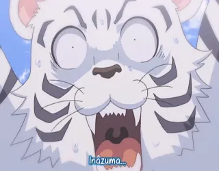 😱 Inazuma... tigre, anime, scioccato, espressione, cartone animato telegram sticker