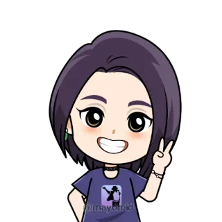 ✌️ @maydroid cartoon, character, digital art, girl, art, digital sticker telegram sticker
